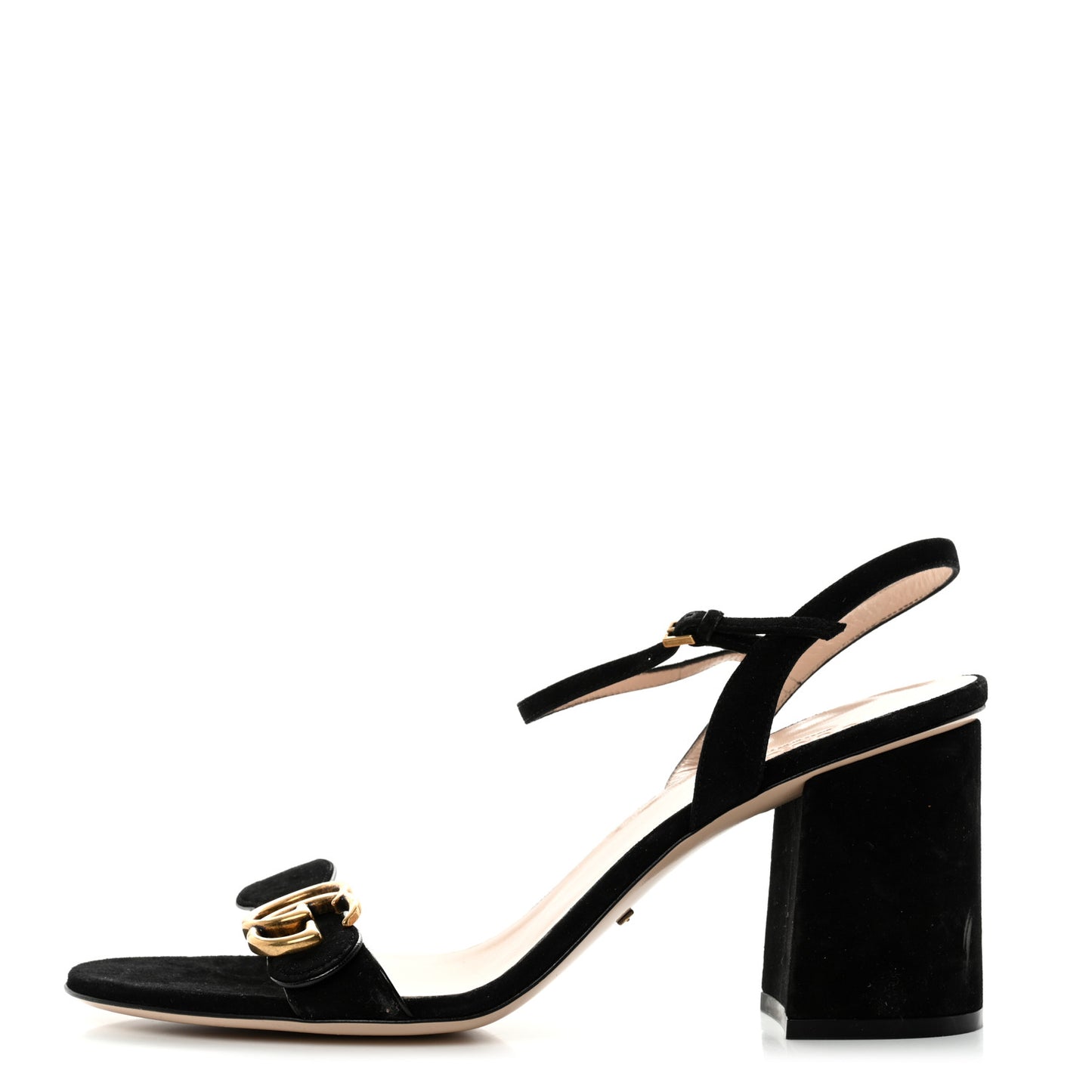 Kid Scamosciato GG Marmont Ankle Wrap 75mm Sandals 41 Black