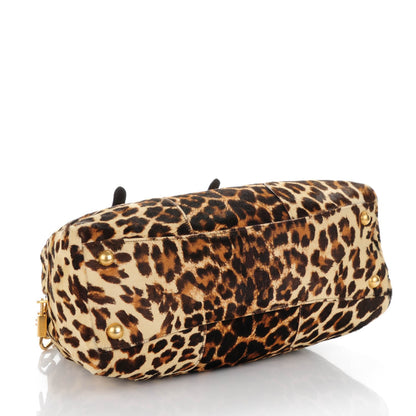 Prada Calf Hair Leopard Print Bauletto 4 of 8