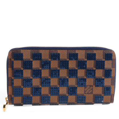 Louis Vuitton Damier Paillettes Zippy Wallet Blue 1 of 7
