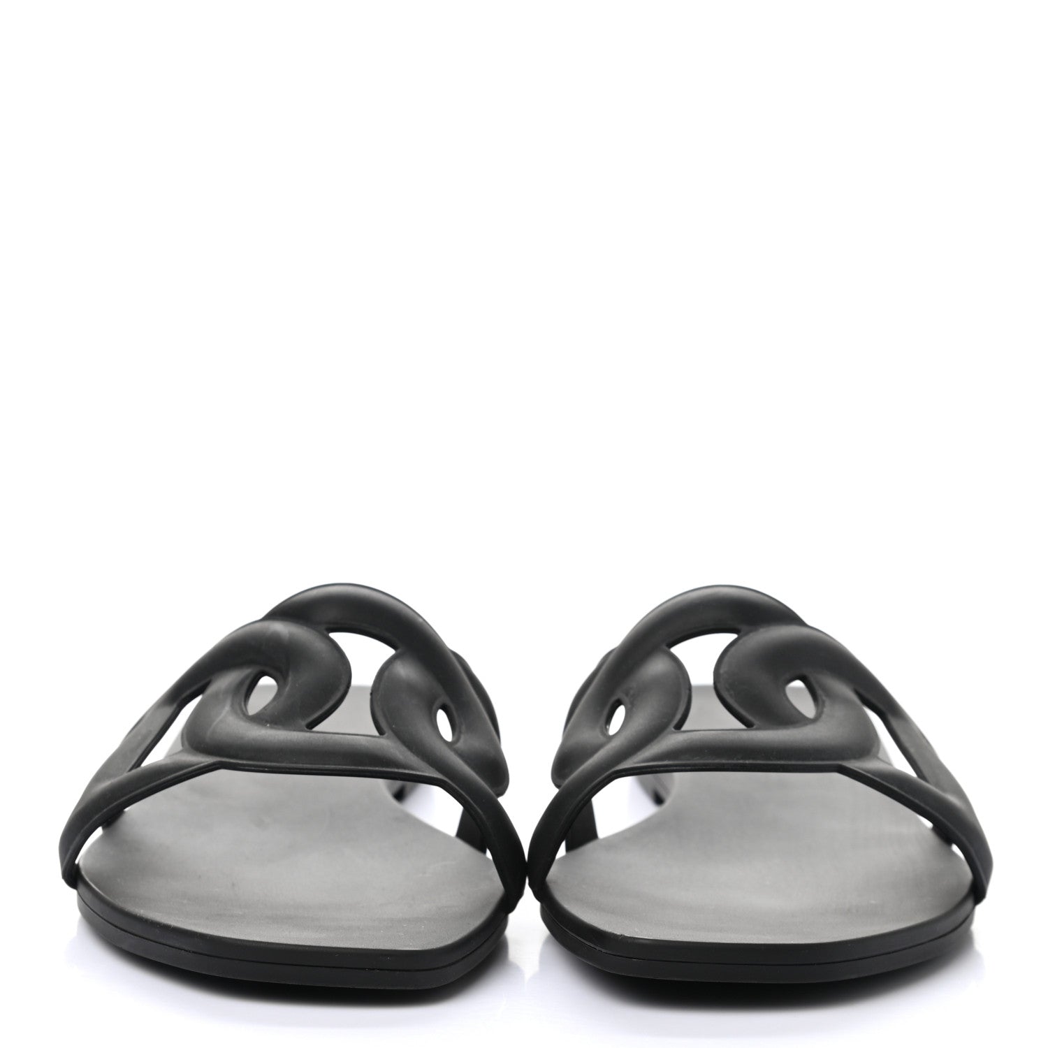 Hermes Rubber Aloha Sandals 37 Black 2 of 9