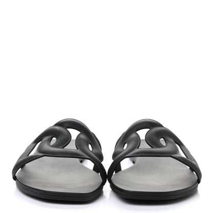 Hermes Rubber Aloha Sandals 37 Black 2 of 9
