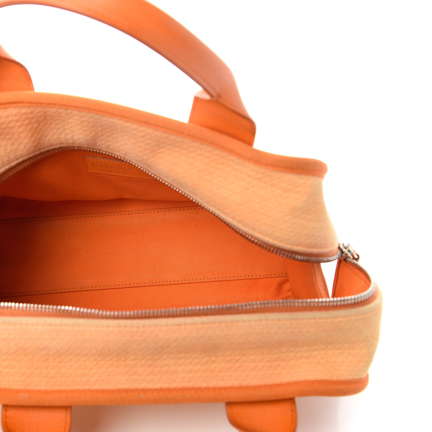 Chanel Canvas Deauville Small Bowling Bag Orange 5 of 10