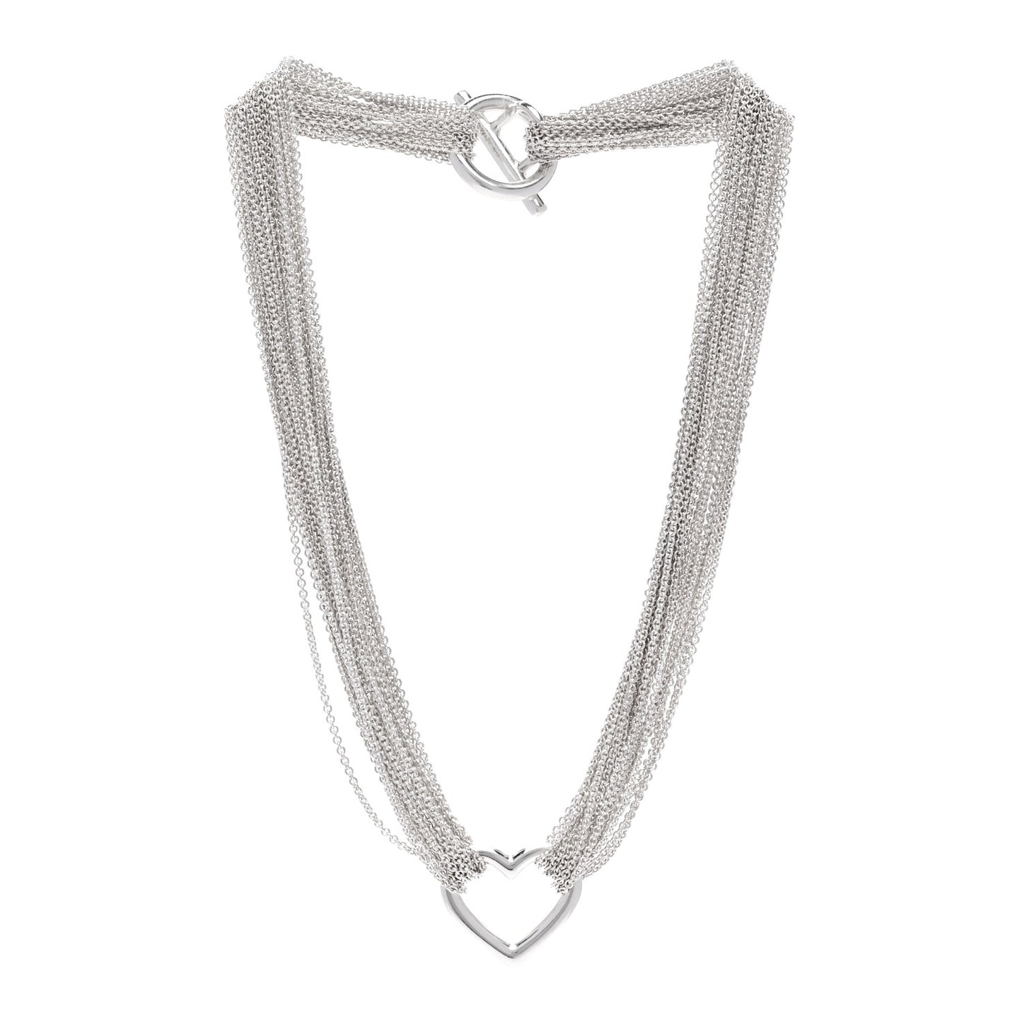 Sterling Silver Heart Mesh Necklace