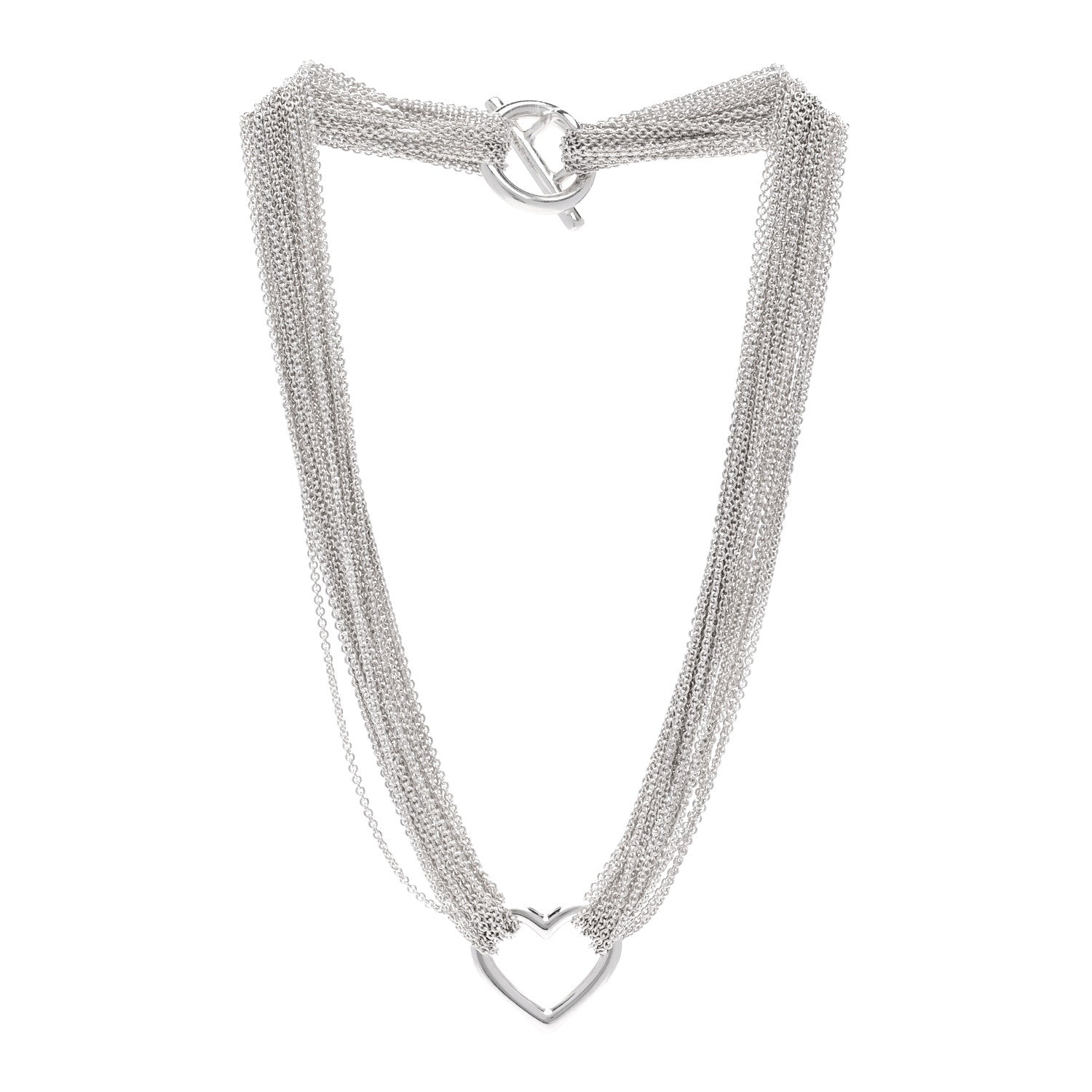 Tiffany Sterling Silver Heart Mesh Necklace 3 of 5