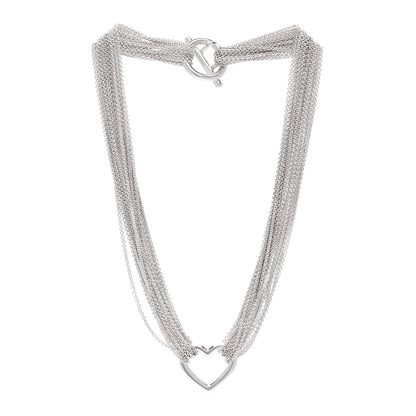 Tiffany Sterling Silver Heart Mesh Necklace 3 of 5