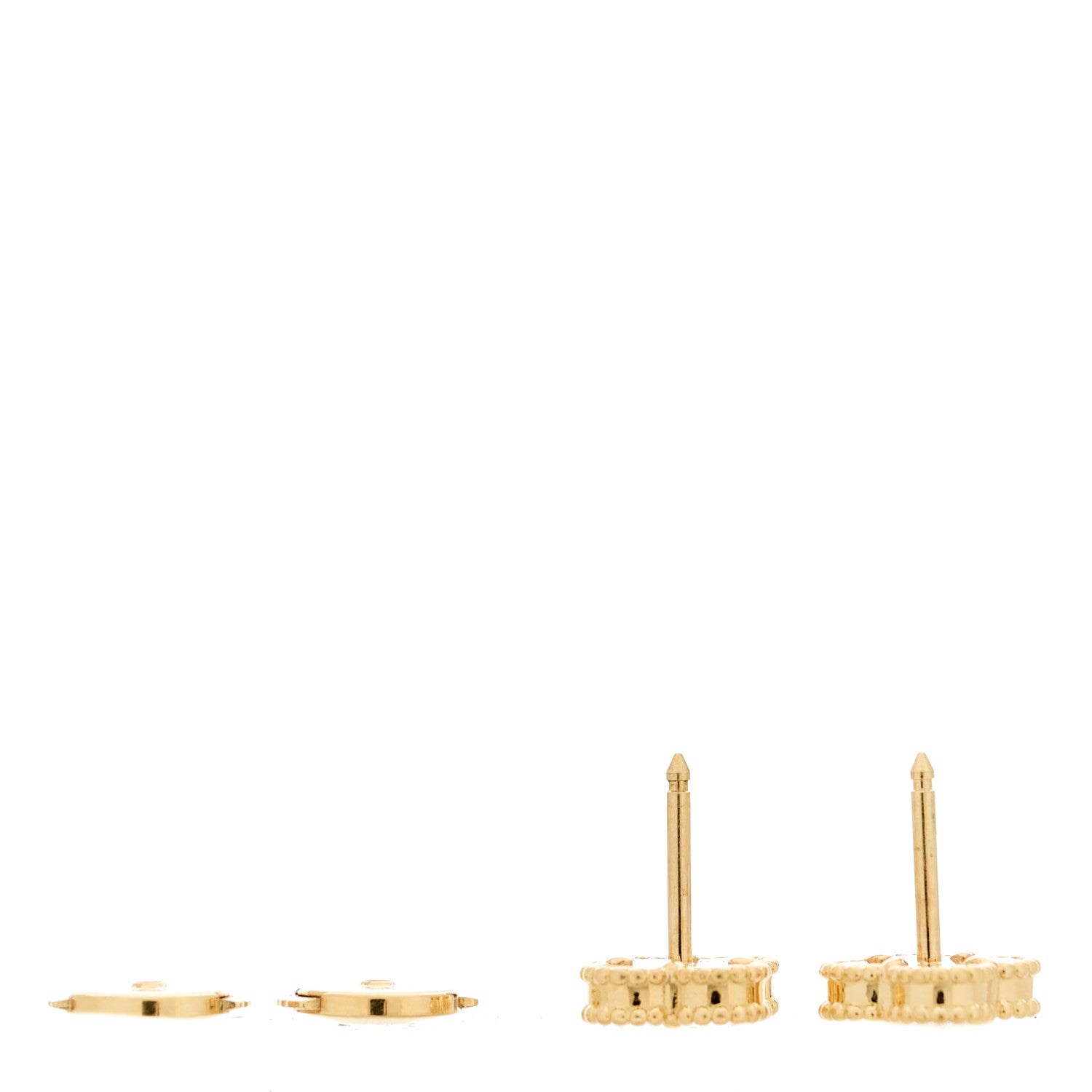 Van Cleef & Arpels 18K Yellow Gold Mother of Pearl Sweet Alhambra Earrings 3 of 5