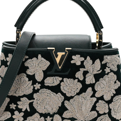 Louis Vuitton Velvet Embroidery Capucines BB Green 8 of 11