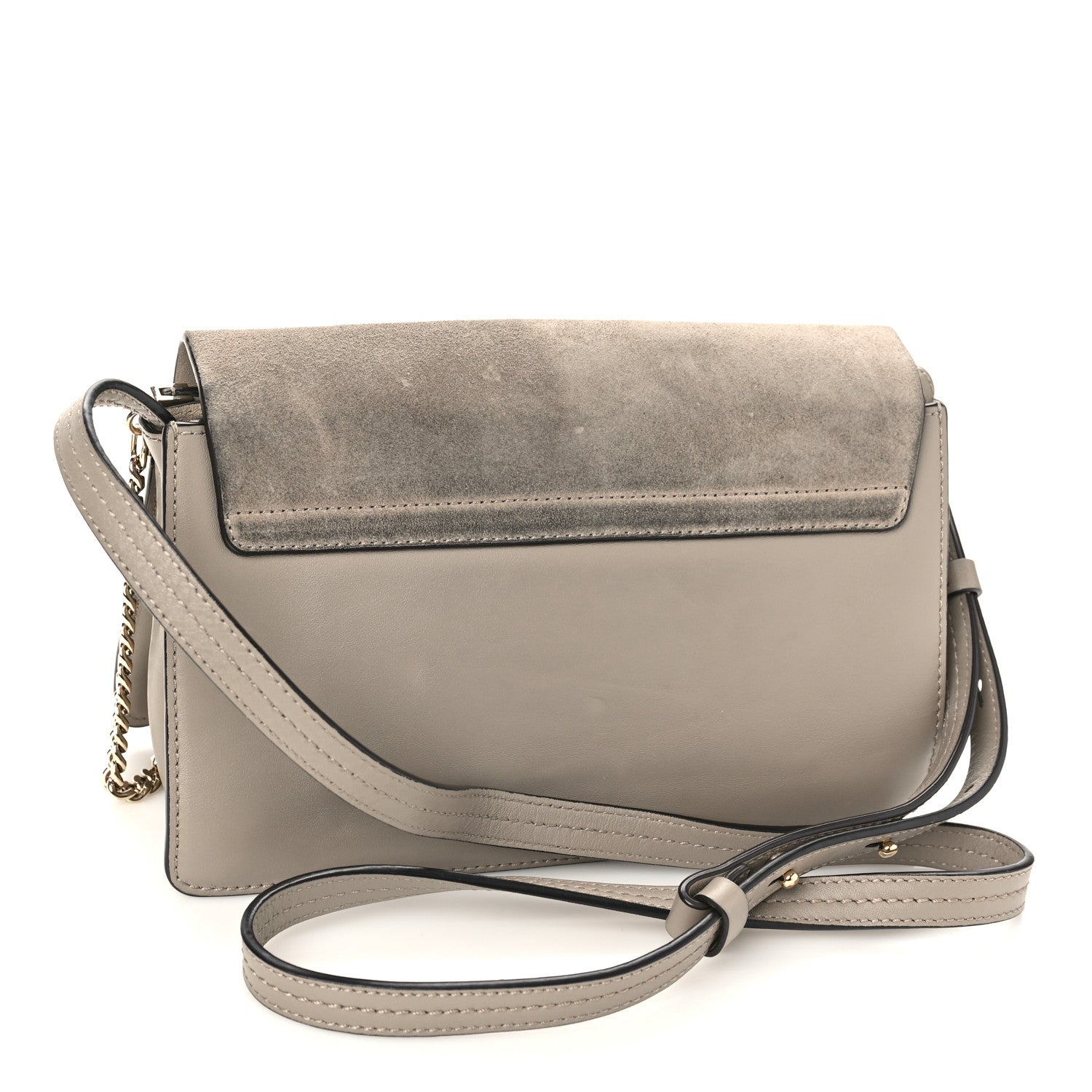 Chloe Suede Calfskin Small Faye Shoulder Bag Motty Grey 3 of 10
