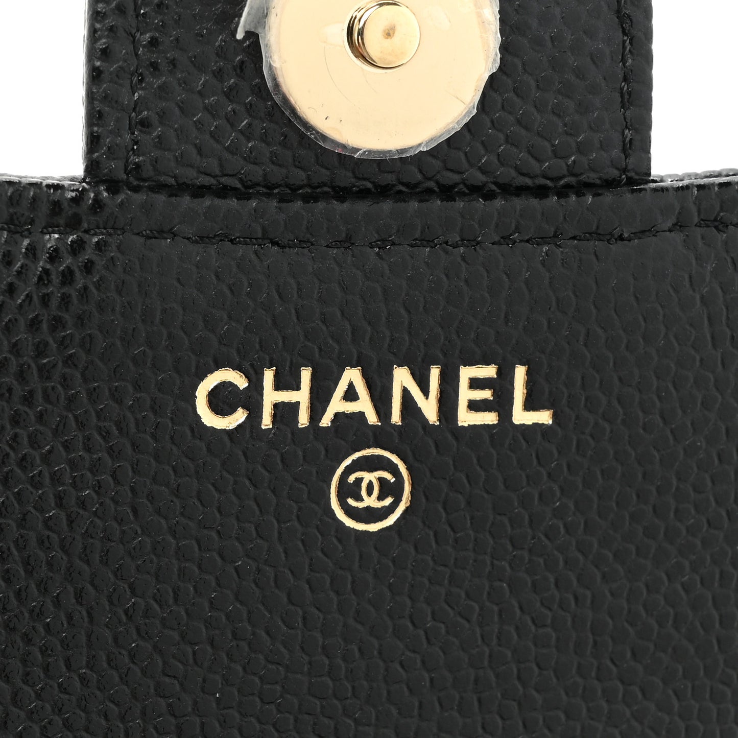 Caviar Quilted Flap Phone Holder With Chain Black