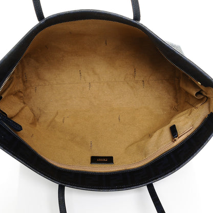 Fendi Zucca Spalmati Medium Roll Tote Navy Black 5 of 6