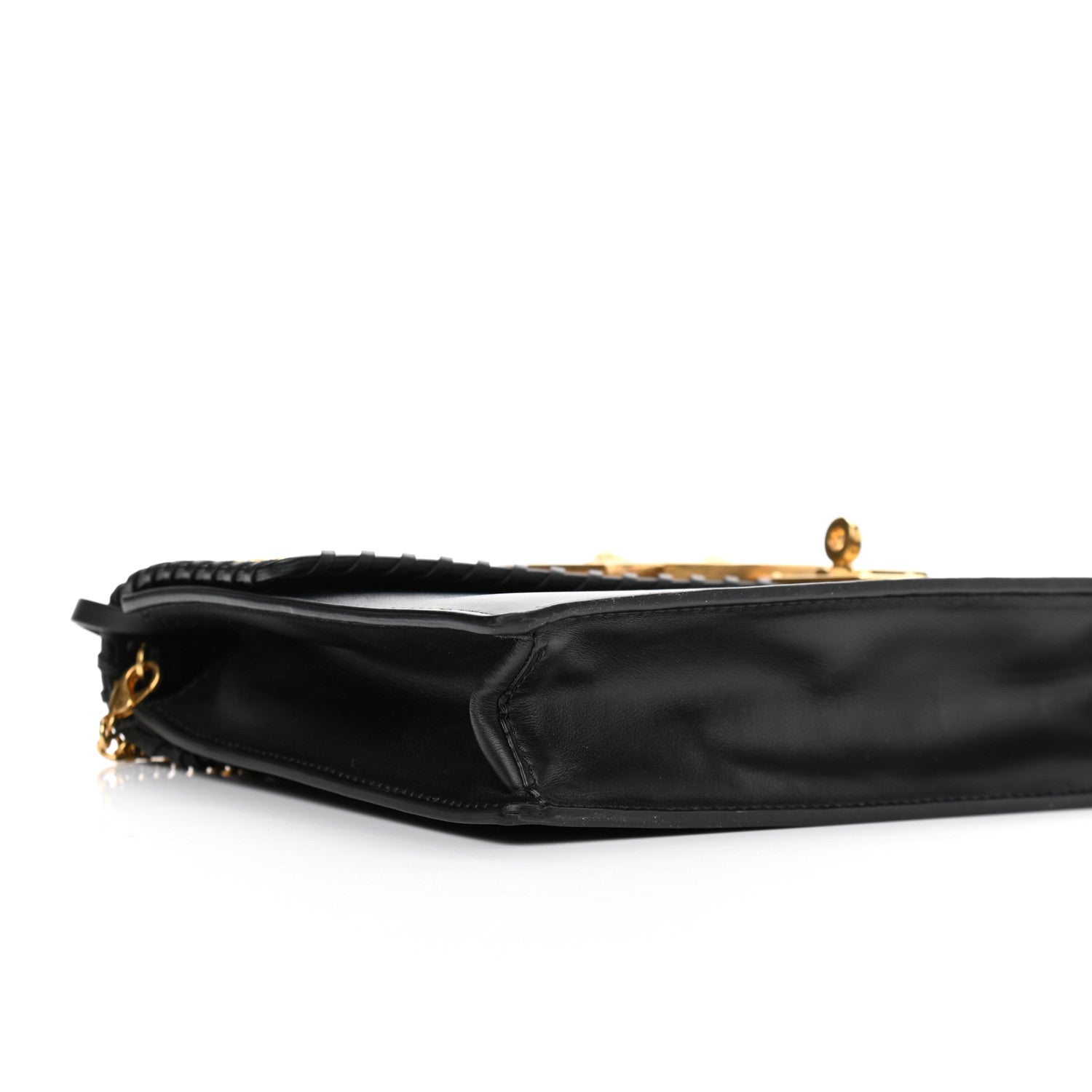 Versace Nappa Whipstitch Icon Western Chain Shoulder Bag Black 9 of 10