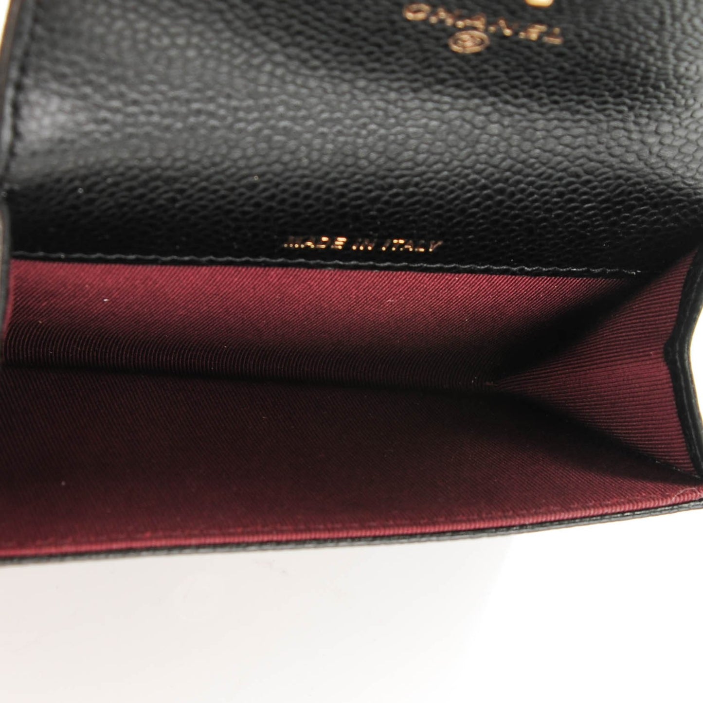 Caviar Quilted Flap Card Holder Black