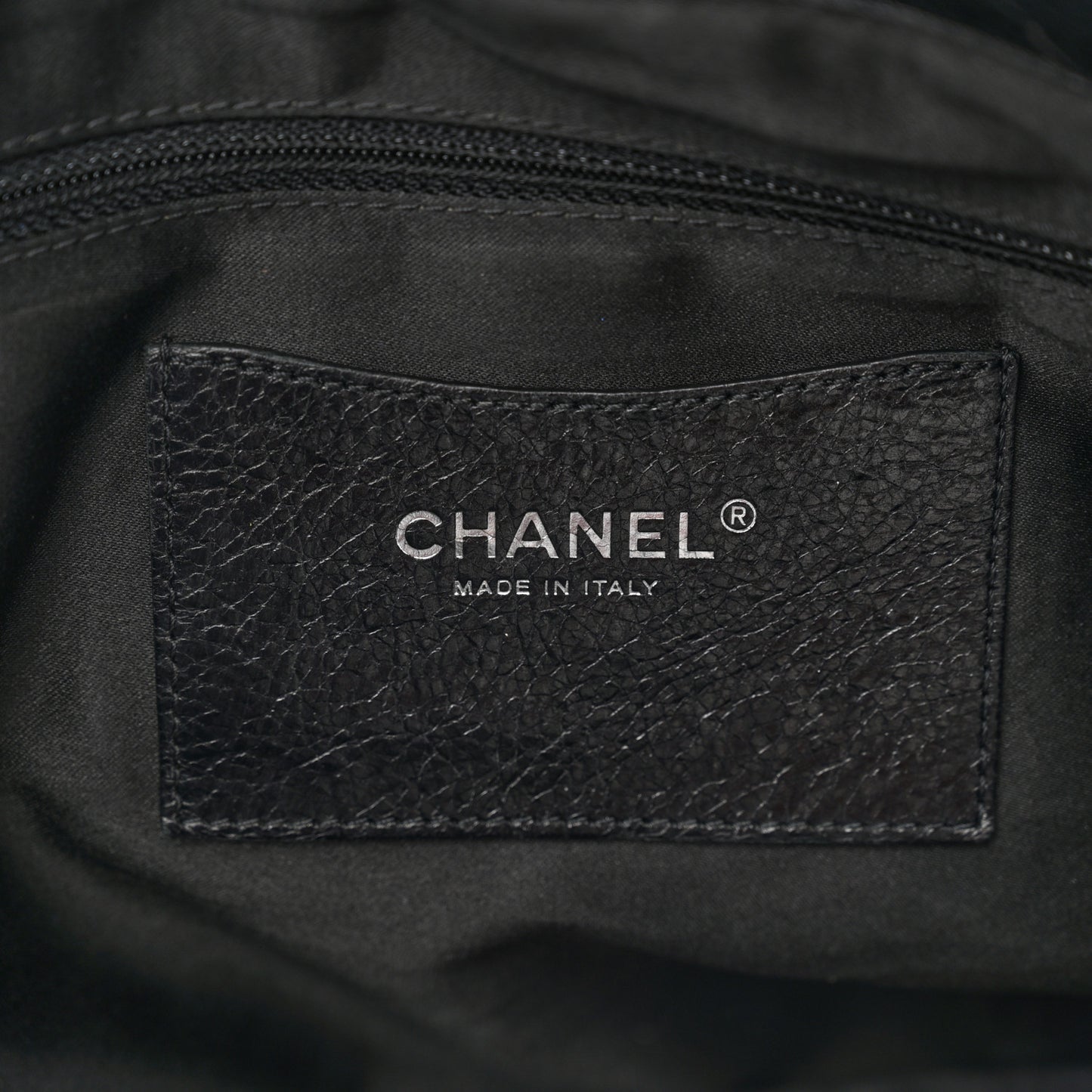 Glazed Calfskin Large On the Road Zip Tote Black