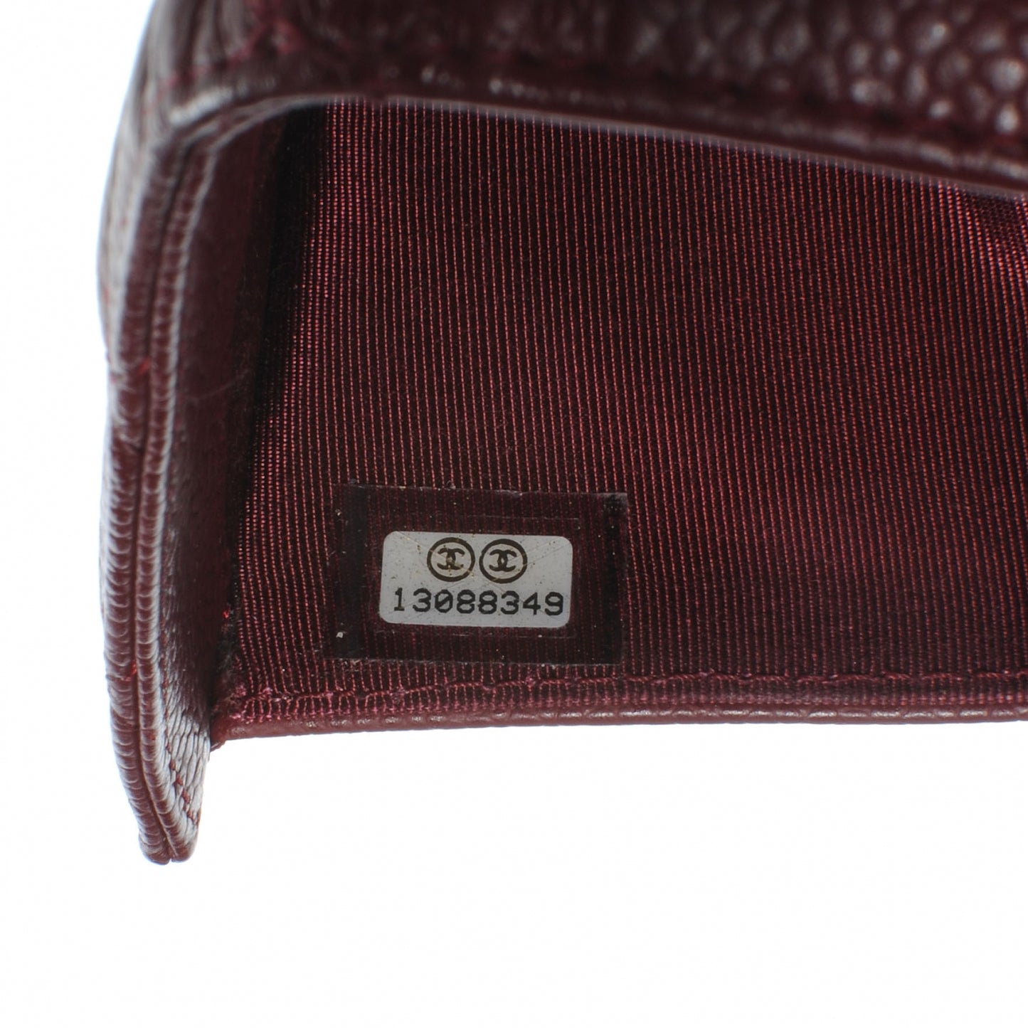Caviar Quilted Long Flap Wallet Dark Red