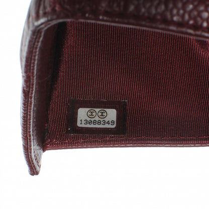 Chanel Caviar Quilted Long Flap Wallet Dark Red 7 of 7