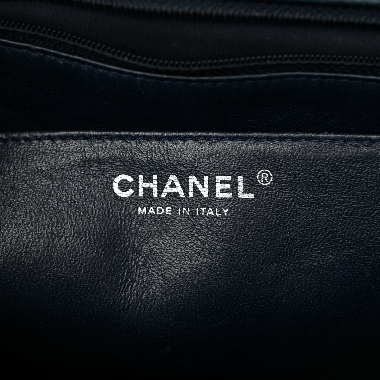 Patent Quilted Maxi Single Flap Blue