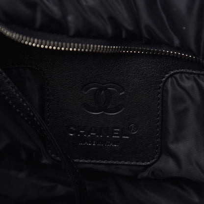 Chanel Nylon Quilted Large Coco Cocoon Reversible Tote Black Grey 8 of 10