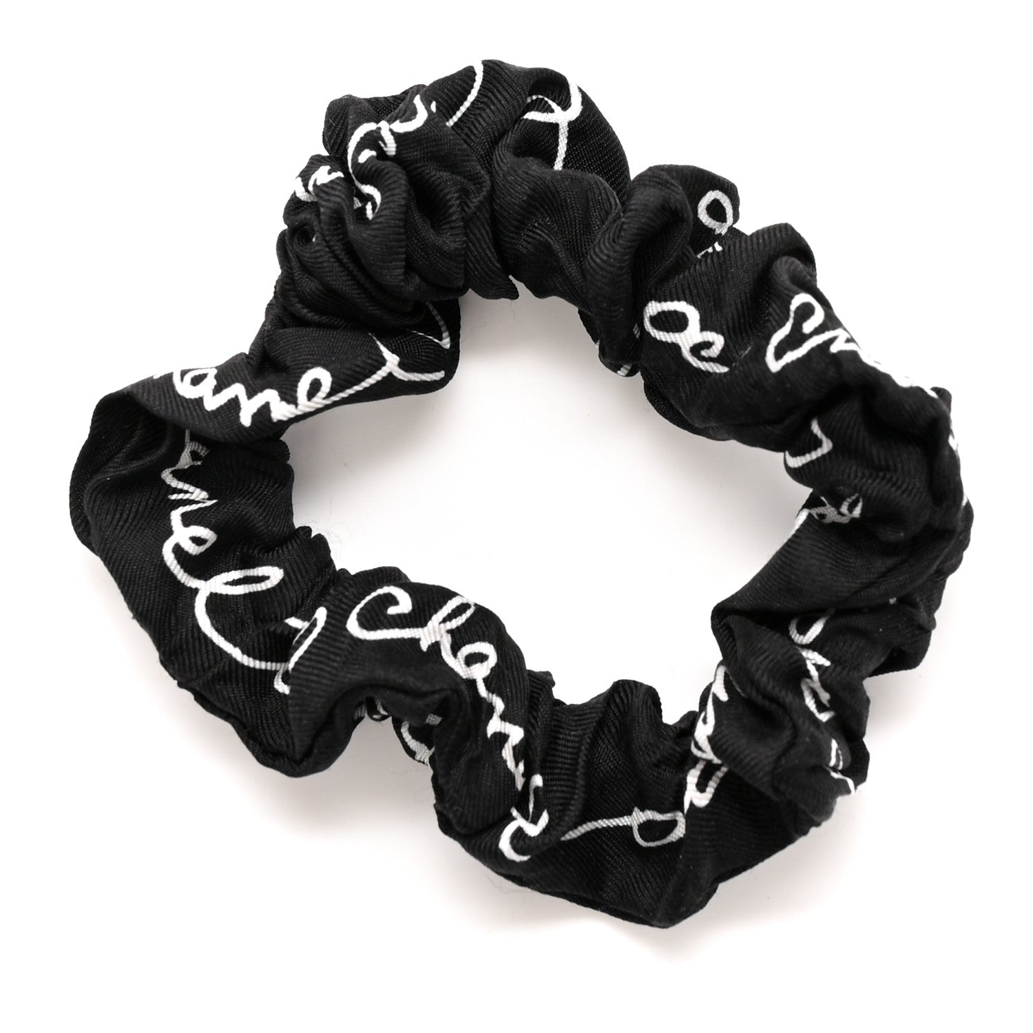Chanel Silk CC Twilly Hair Tie Black White 3 of 7