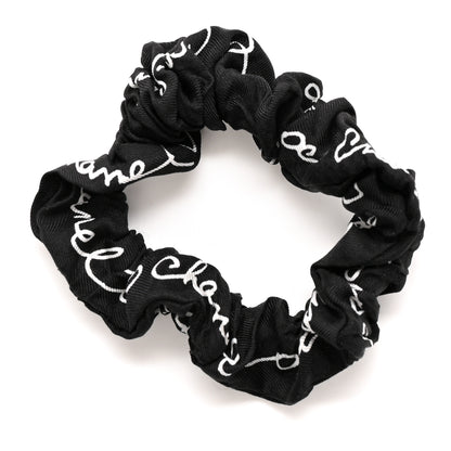 Chanel Silk CC Twilly Hair Tie Black White 3 of 7