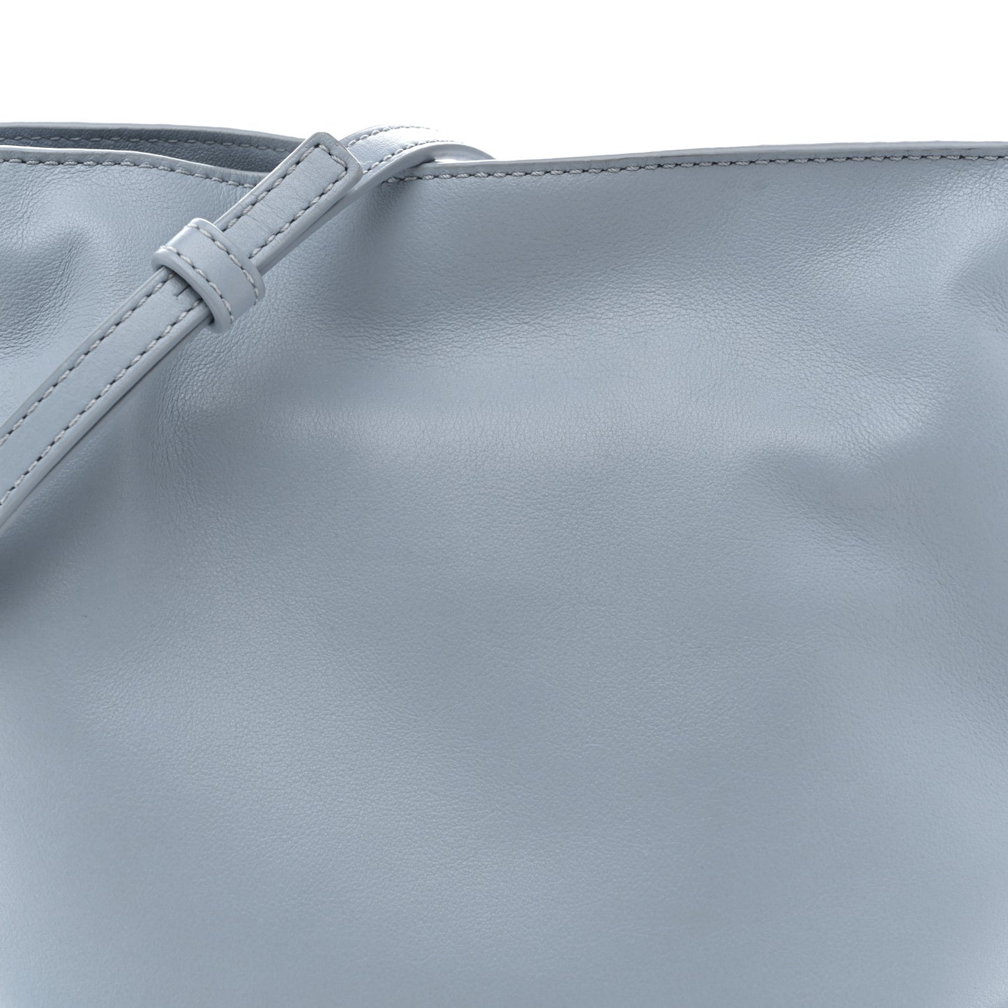 Calfskin Mini Flamenco Knot Clutch Dusty Blue