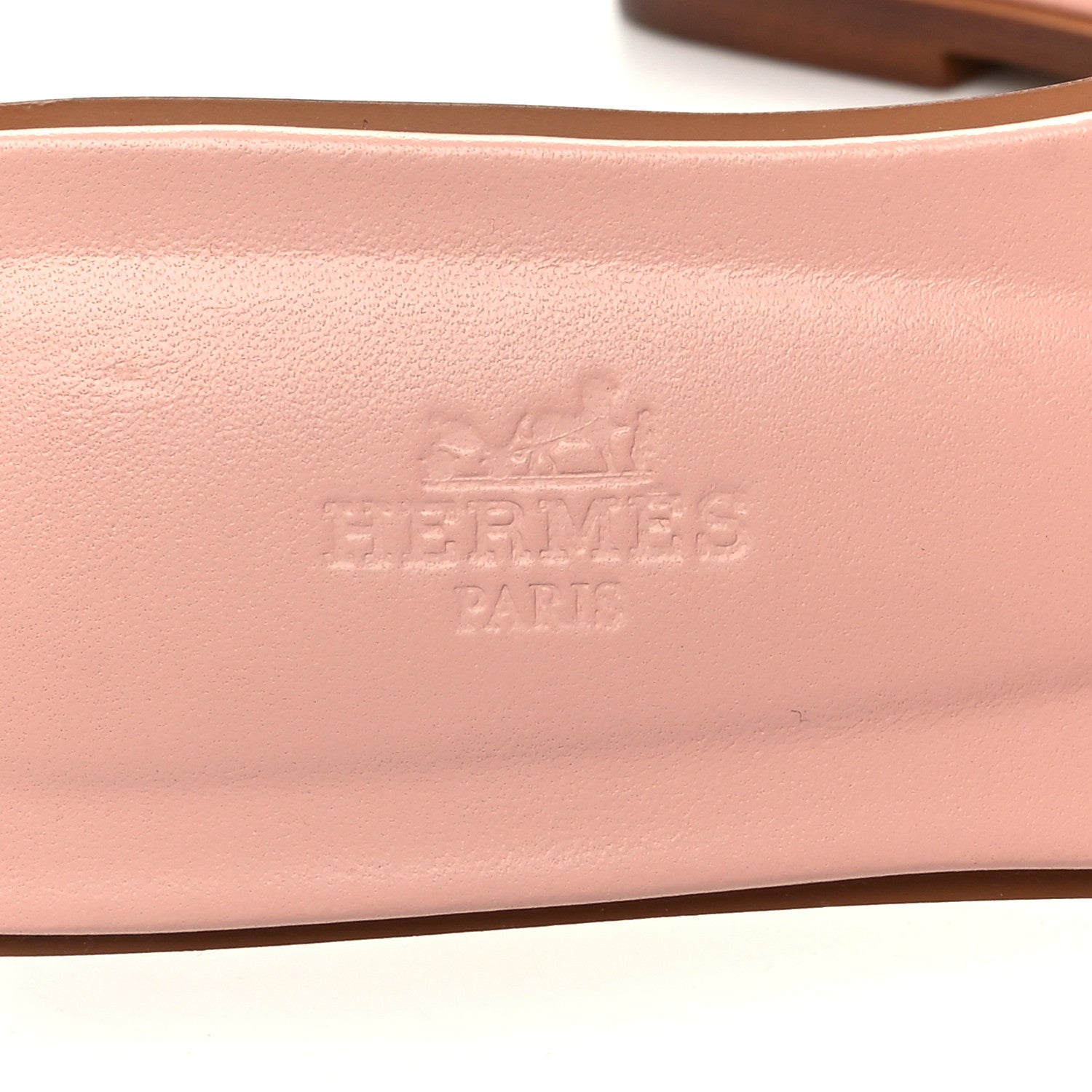 Hermes Epsom Oran Sandals 38 Rose Pale 8 of 9