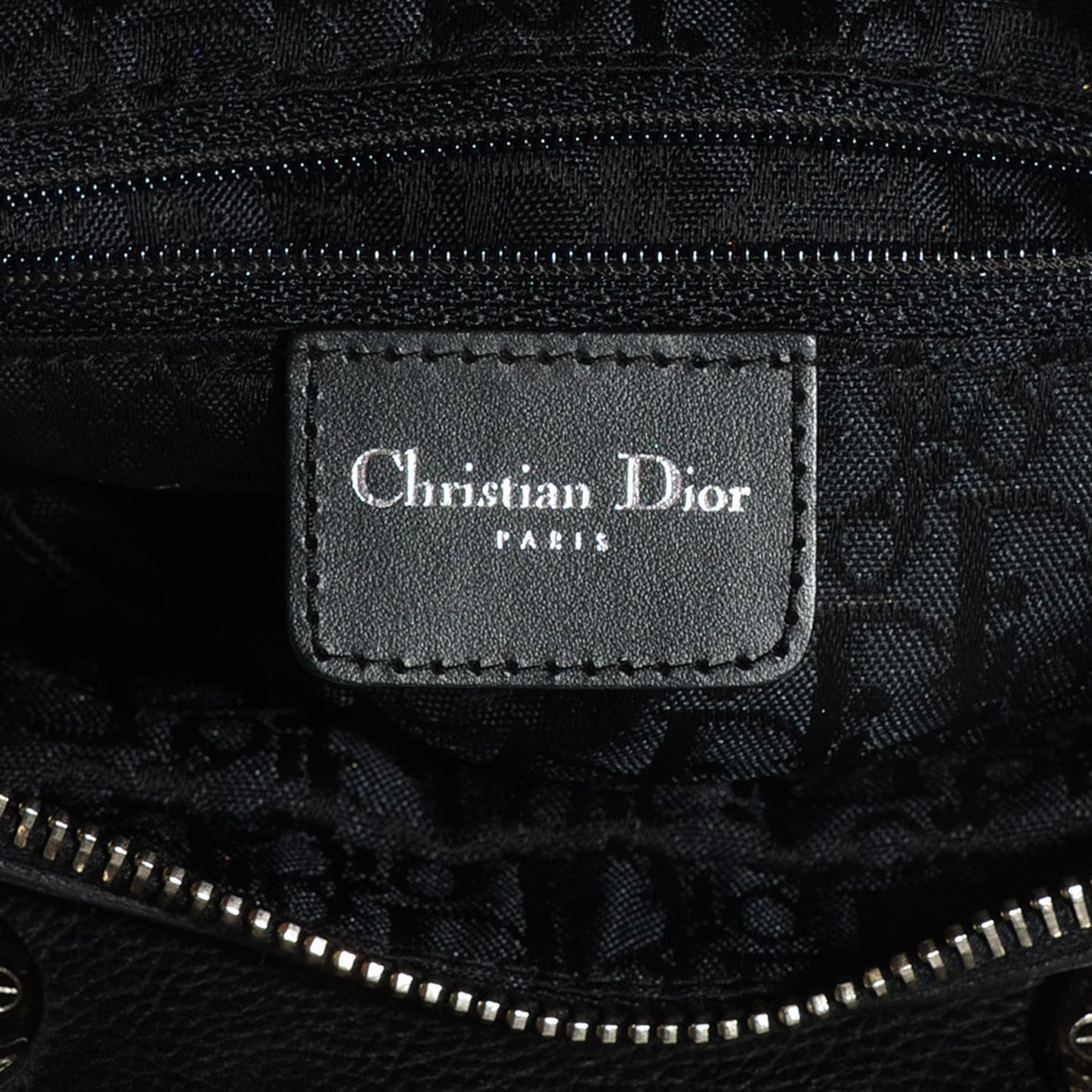 Calfskin Cannage Stitched Small East West Lady Dior Black