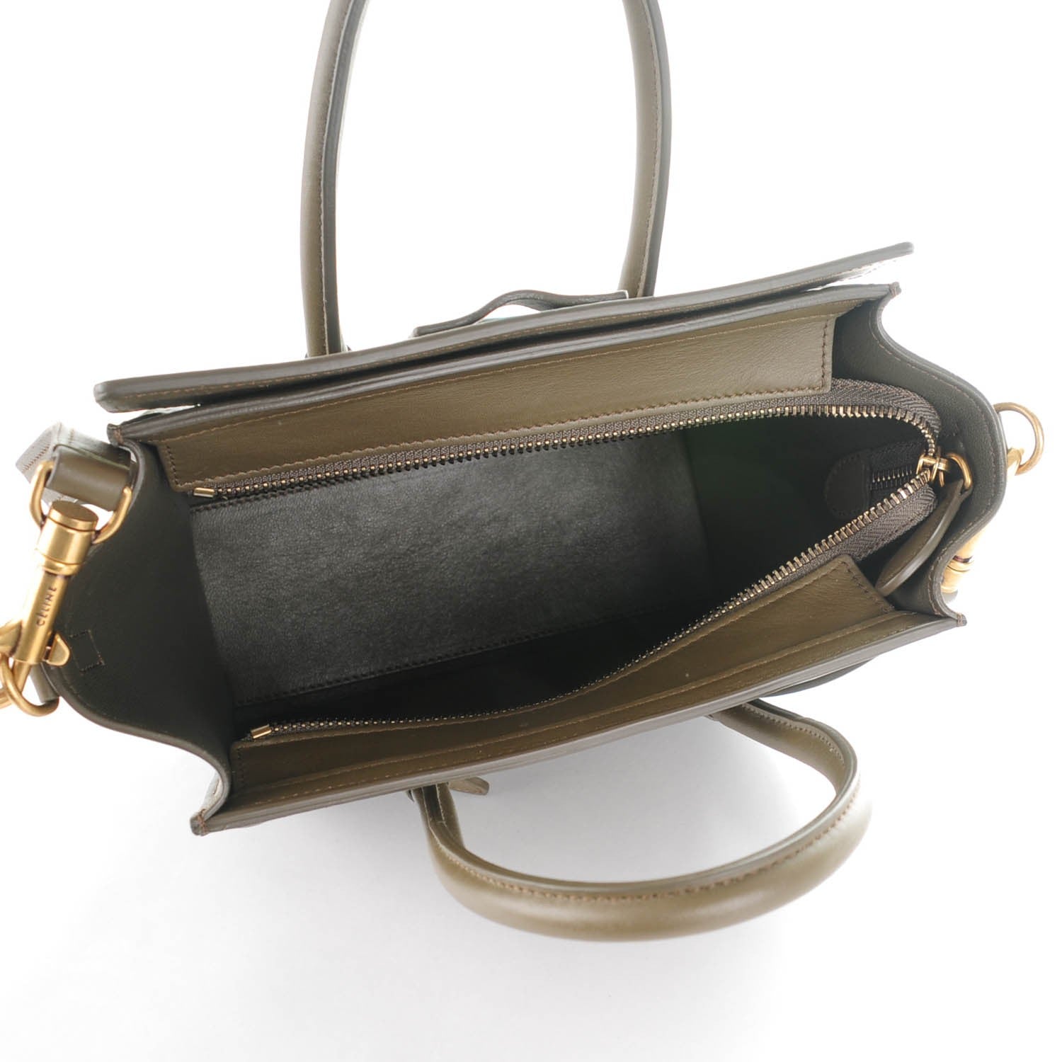 Celine Smooth Calfskin Nano Luggage Khaki 5 of 7