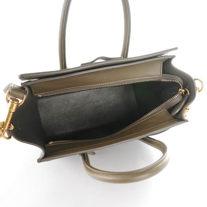 Celine Smooth Calfskin Nano Luggage Khaki 5 of 7