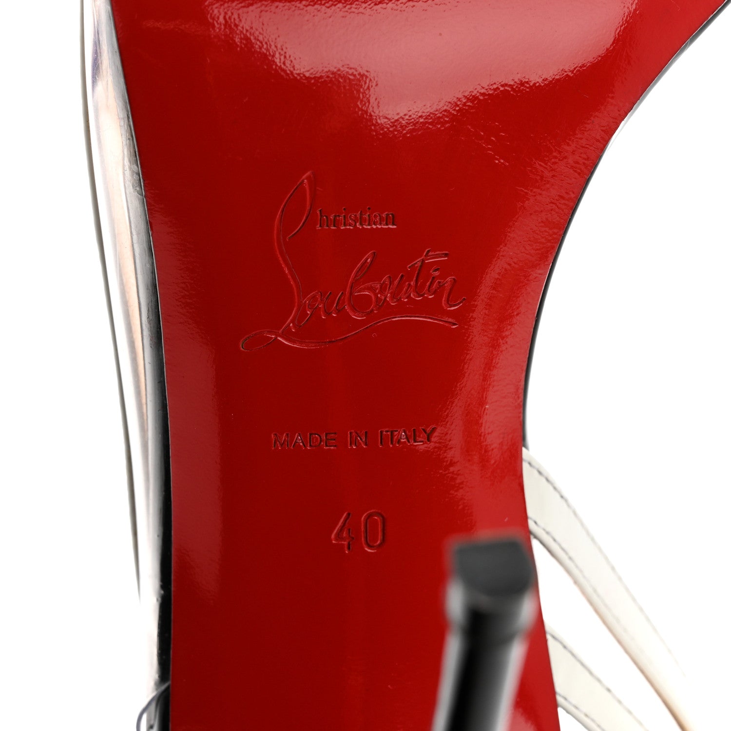 Christian Louboutin Patent PVC Paralili 100 Pumps 40 Gold Black White 8 of 8