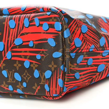 Louis Vuitton Monogram Jungle Dots Neo Neverfull MM Coquelicot Denim 9 of 15