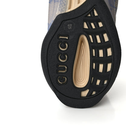 Gucci Ultralight Plume Calfskin Monogram Printed Womens Gucci Run Sneakers 37 Beige Blue 7 of 10