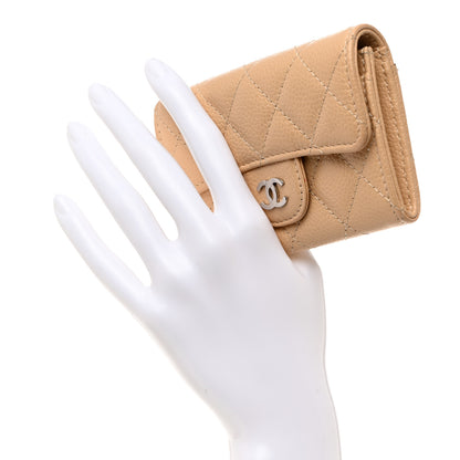 Chanel Caviar Quilted Flap Card Holder Wallet Beige 2 of 9