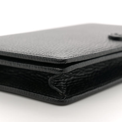 Gucci Dollar Calfskin Enamel Monochrome Mini GG Marmont Chain Wallet Black 8 of 11