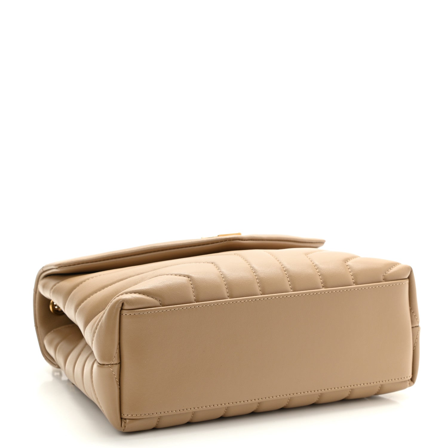 Saint Laurent Calfskin Y Quilted Monogram Small Loulou Chain Satchel Dark Beige 4 of 11