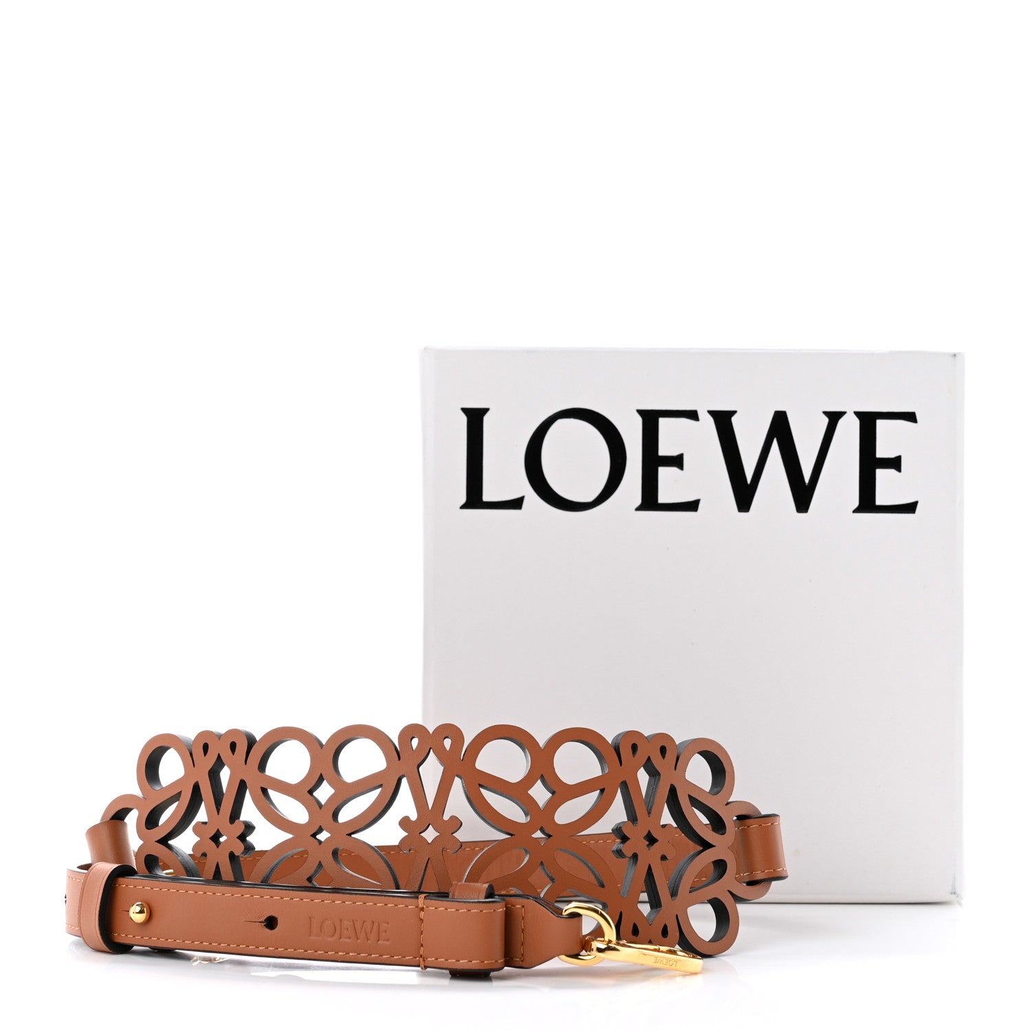 Loewe Calfskin Anagram Cutout Strap Tan 4 of 4