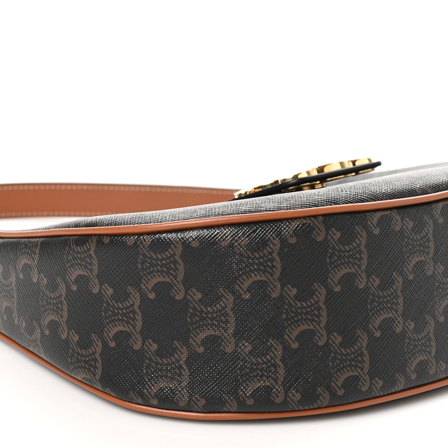 Celine Triomphe Canvas Calfskin Medium Strap Ava Triomphe Shoulder Bag Tan 8 of 9