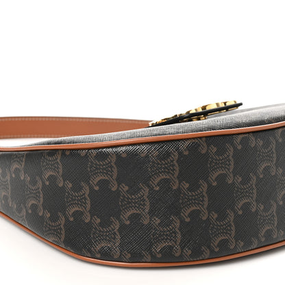 Celine Triomphe Canvas Calfskin Medium Strap Ava Triomphe Shoulder Bag Tan 8 of 9