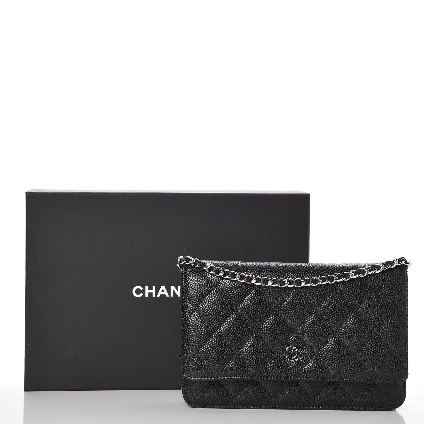 Caviar Quilted Wallet On Chain WOC Black