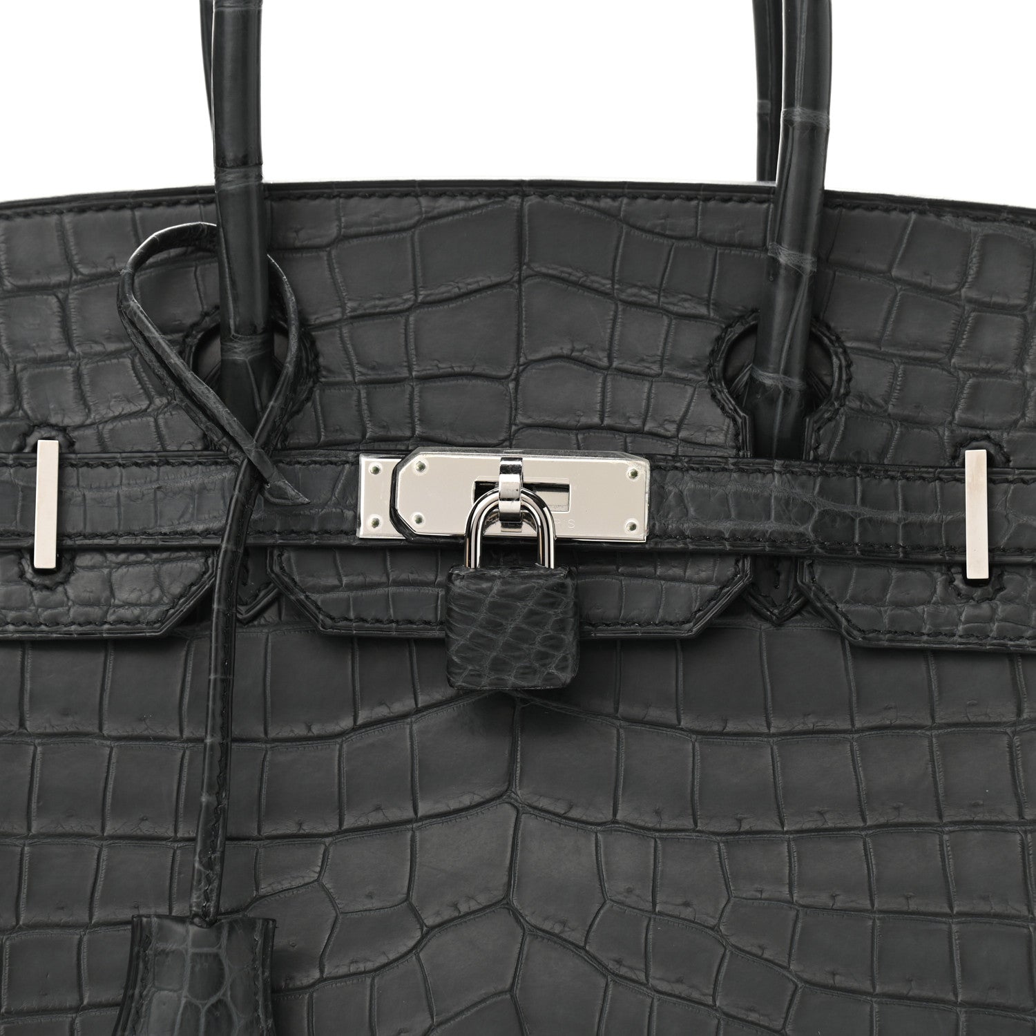 Hermes Matte Niloticus Crocodile Birkin 30 Plomb 8 of 11