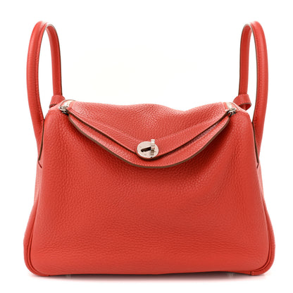 Hermes Taurillon Clemence Verso Lindy 30 Rouge Pivoine Rose Jaipur 1 of 11