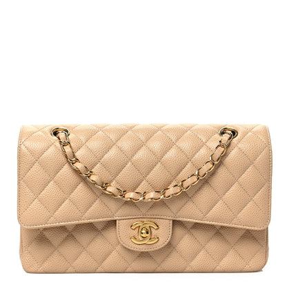 Chanel Caviar Quilted Medium Double Flap Beige 1 of 8