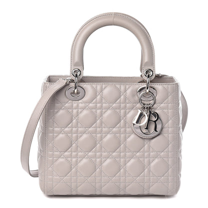 Christian Dior Lambskin Cannage Medium Lady Dior Grey 2 of 13
