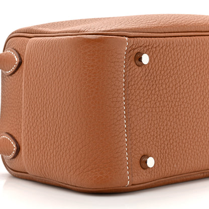 Hermes Taurillon Clemence Mini Lindy 20 Gold 9 of 9