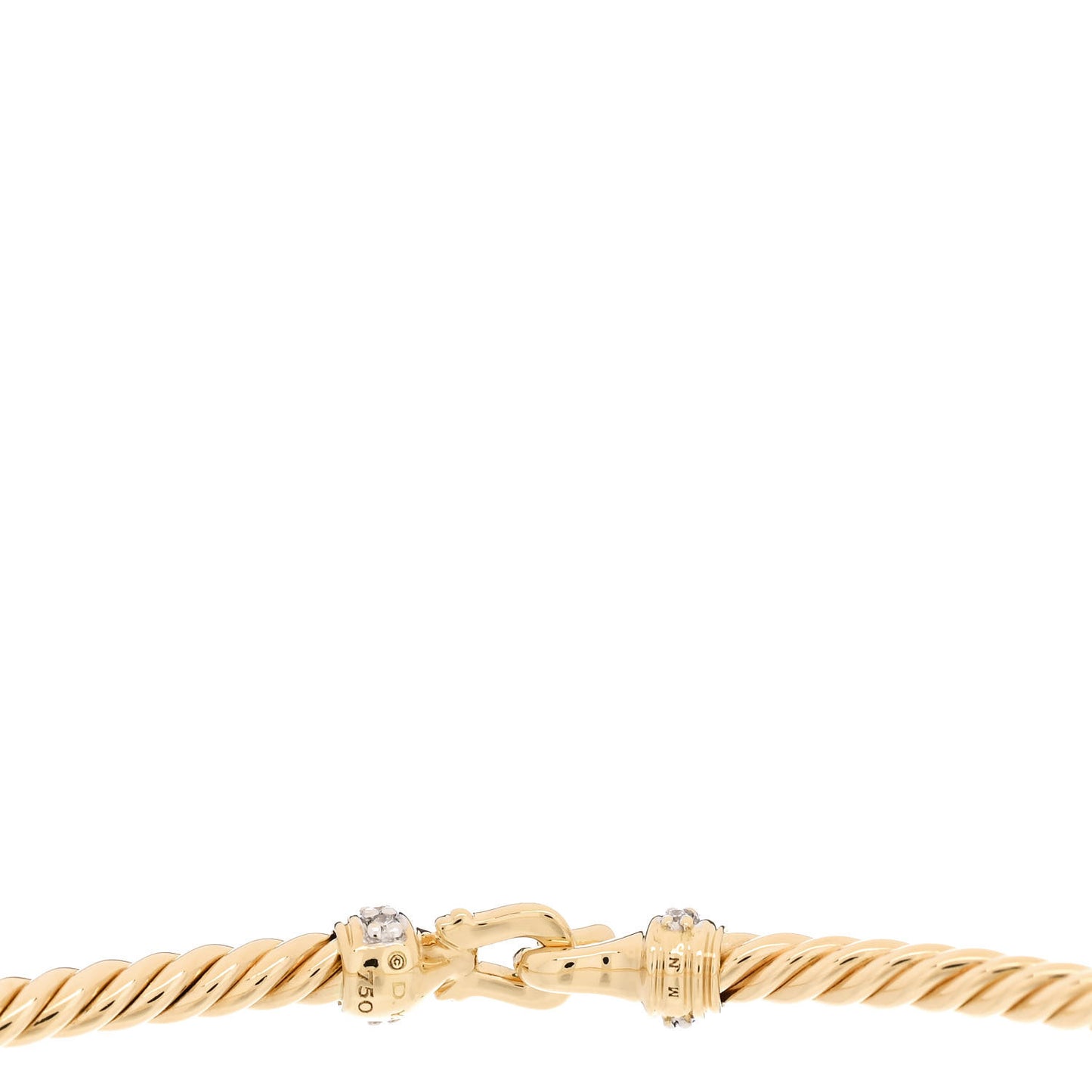 18K Yellow Gold Diamond 2.6mm Cable Collectibles Buckle Bracelet