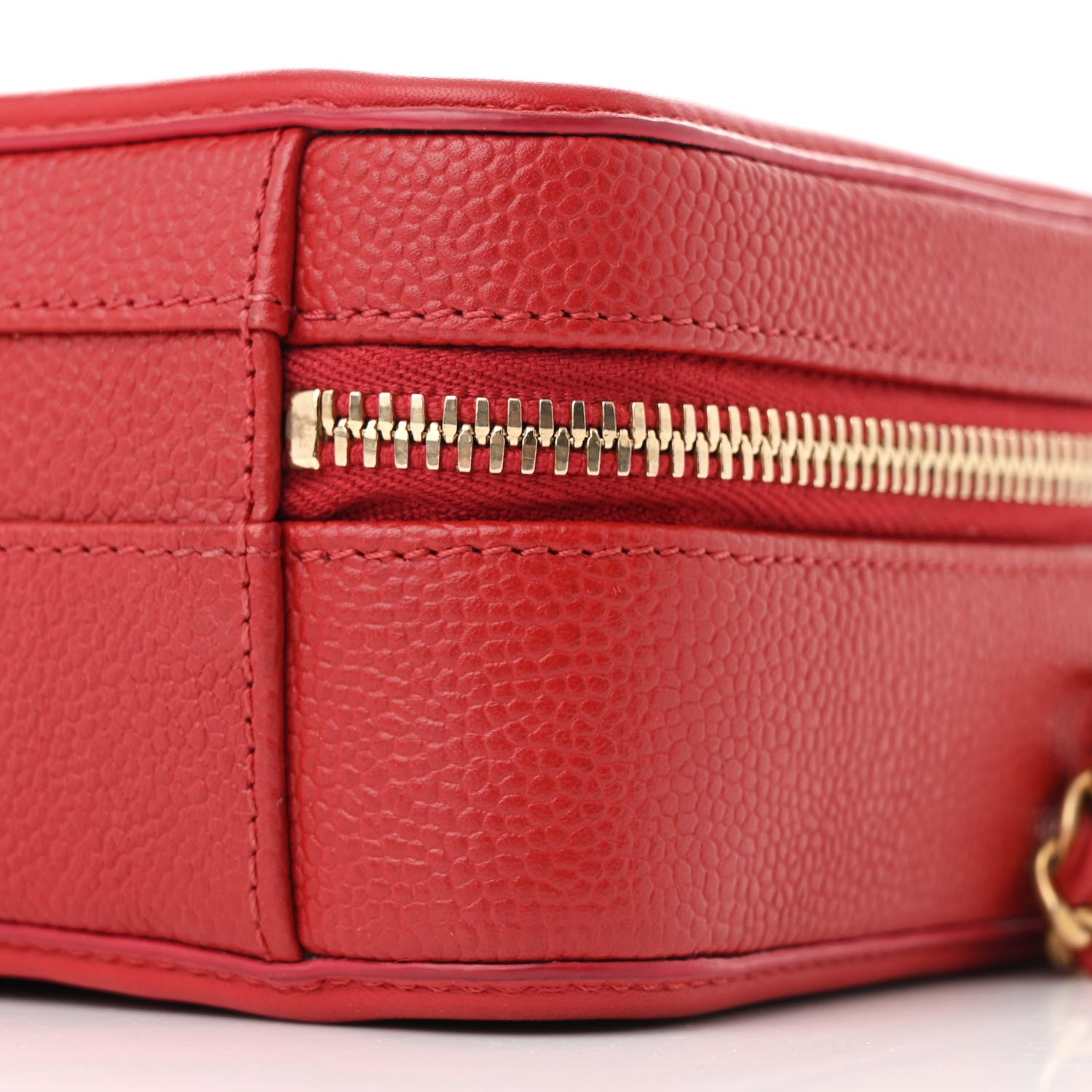 Chanel Caviar Quilted Small CC Filigree Vanity Case Red 11 of 11