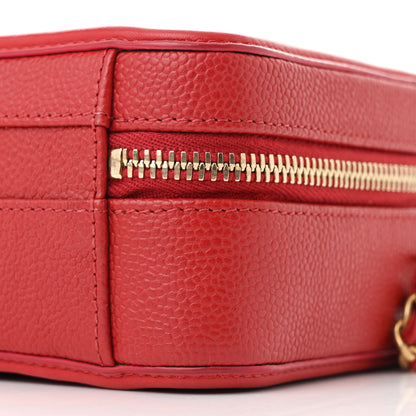Chanel Caviar Quilted Small CC Filigree Vanity Case Red 11 of 11