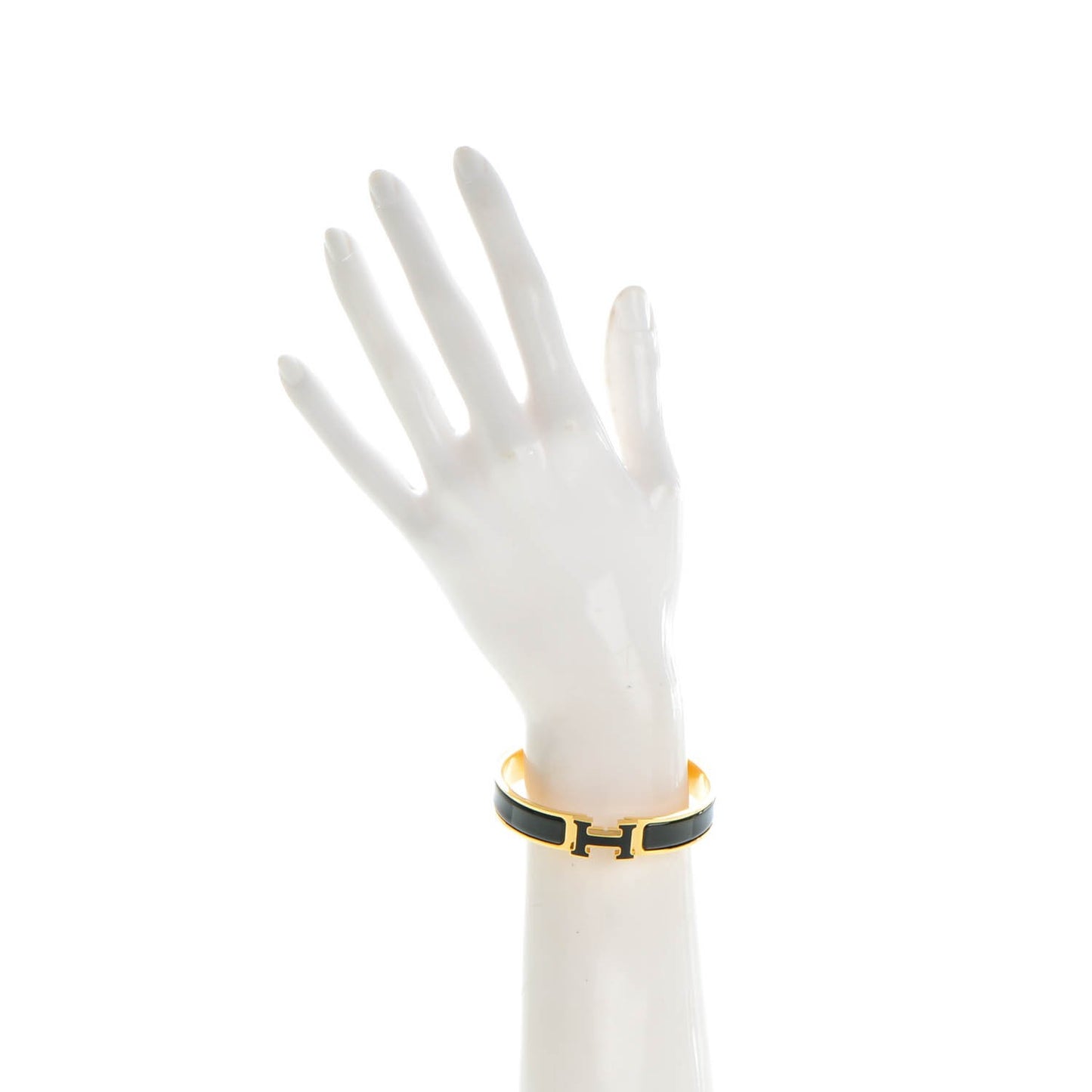 Enamel Narrow Clic Clac H Bracelet GM Black