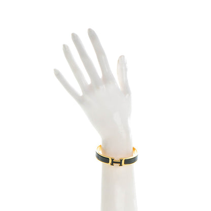 Hermes Enamel Narrow Clic Clac H Bracelet GM Black 2 of 5