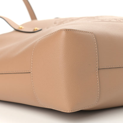 Burberry Calfskin Crest Embossed Small Tote Light Camel 9 of 11