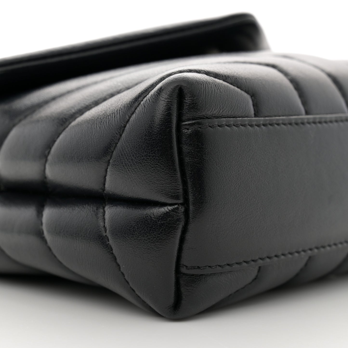 Calfskin Y Quilted Monogram Toy Loulou Crossbody Bag Black